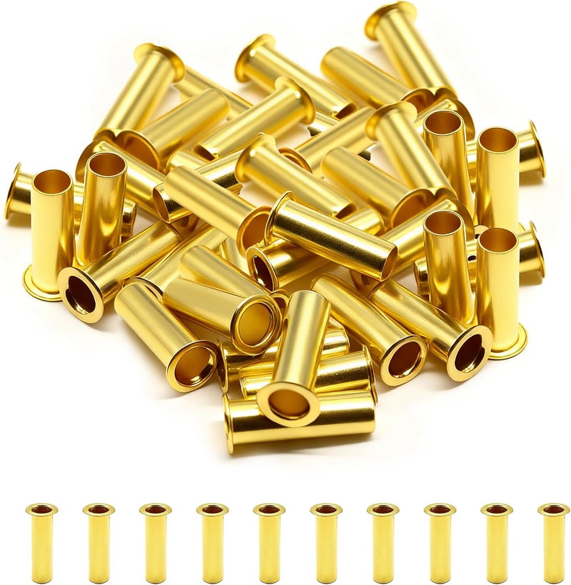Siptenk 100PCS Brass Compression Tube Inserts for OD 3/16", Insert Tube Support Compression Sleeve Fitting, Sleeve Ferrules for Oil Water Air Pipe - Image 1